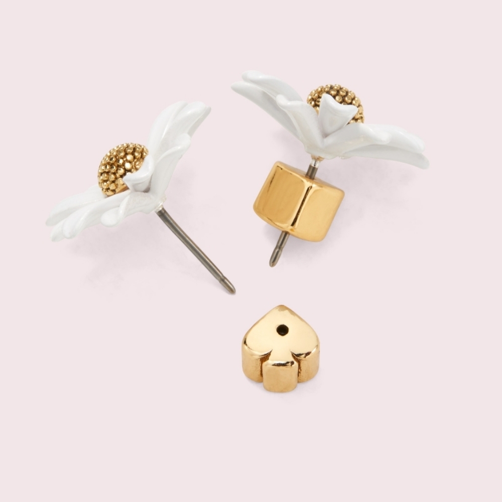 Kate Spade "In To The Bloom" Gold Daisy Earrings - Picture 2 of 4